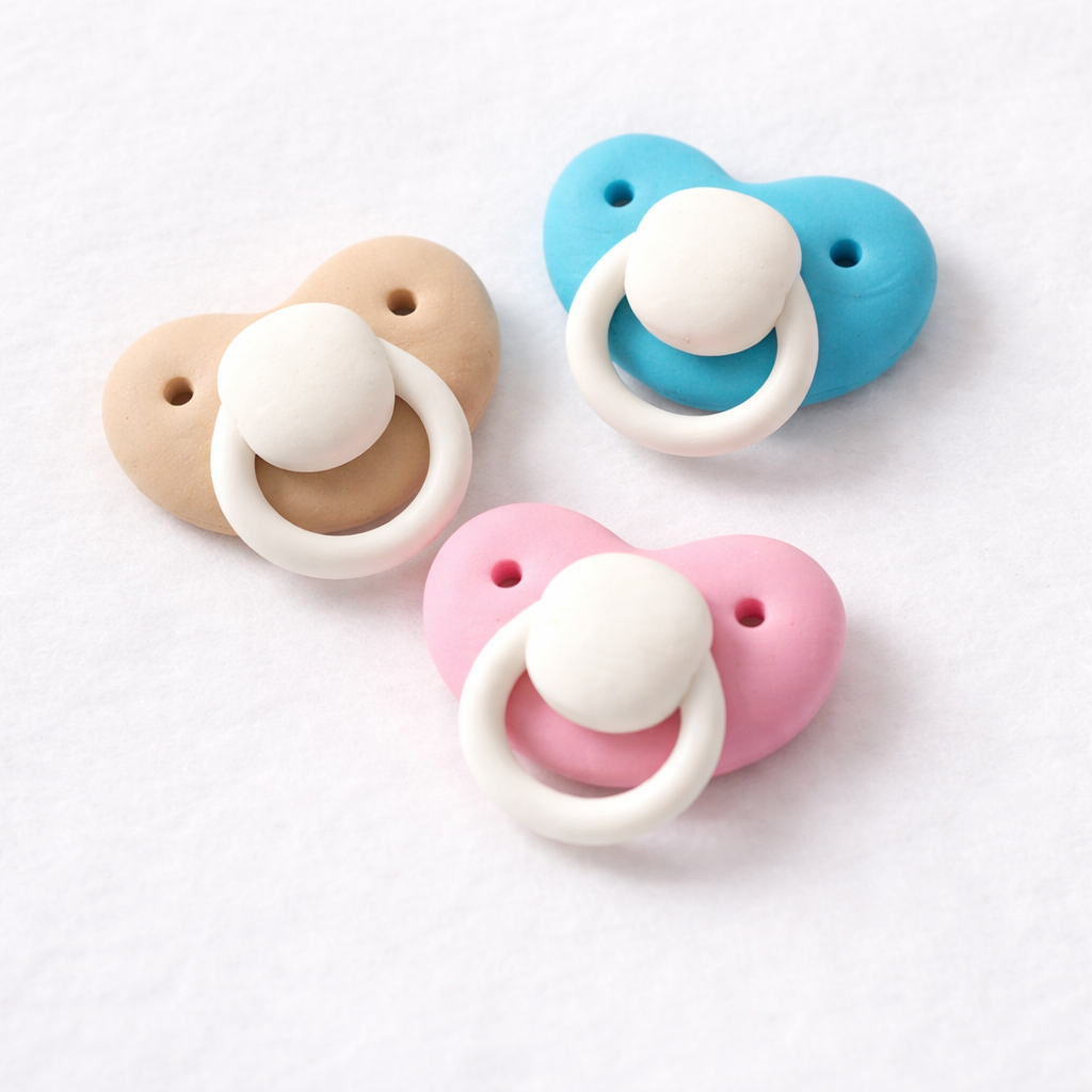 3 Ciuccetti in Fimo Colorati | Decorazioni Handmade per Bambole e Pupazzi