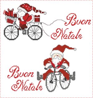 schema punto croce pdf Natale in Bicicletta