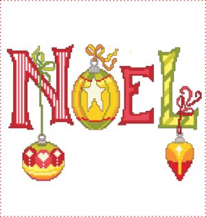 schema punto croce pdf scritta Noel